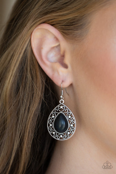 Stone Story - Black earrings