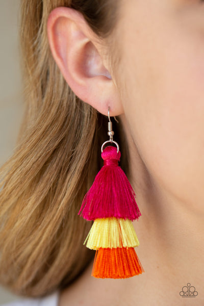 Hold On To Your Tassel! - Multi Earrings Pink, Yellow, orange