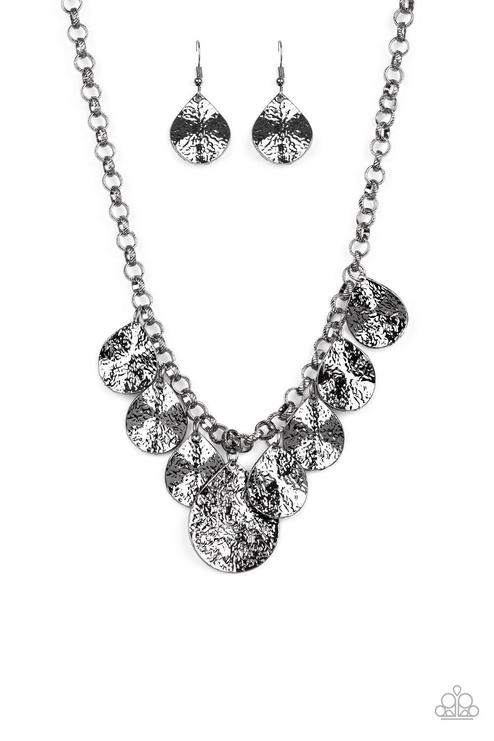 Texture Storm - Black gunmetal necklace