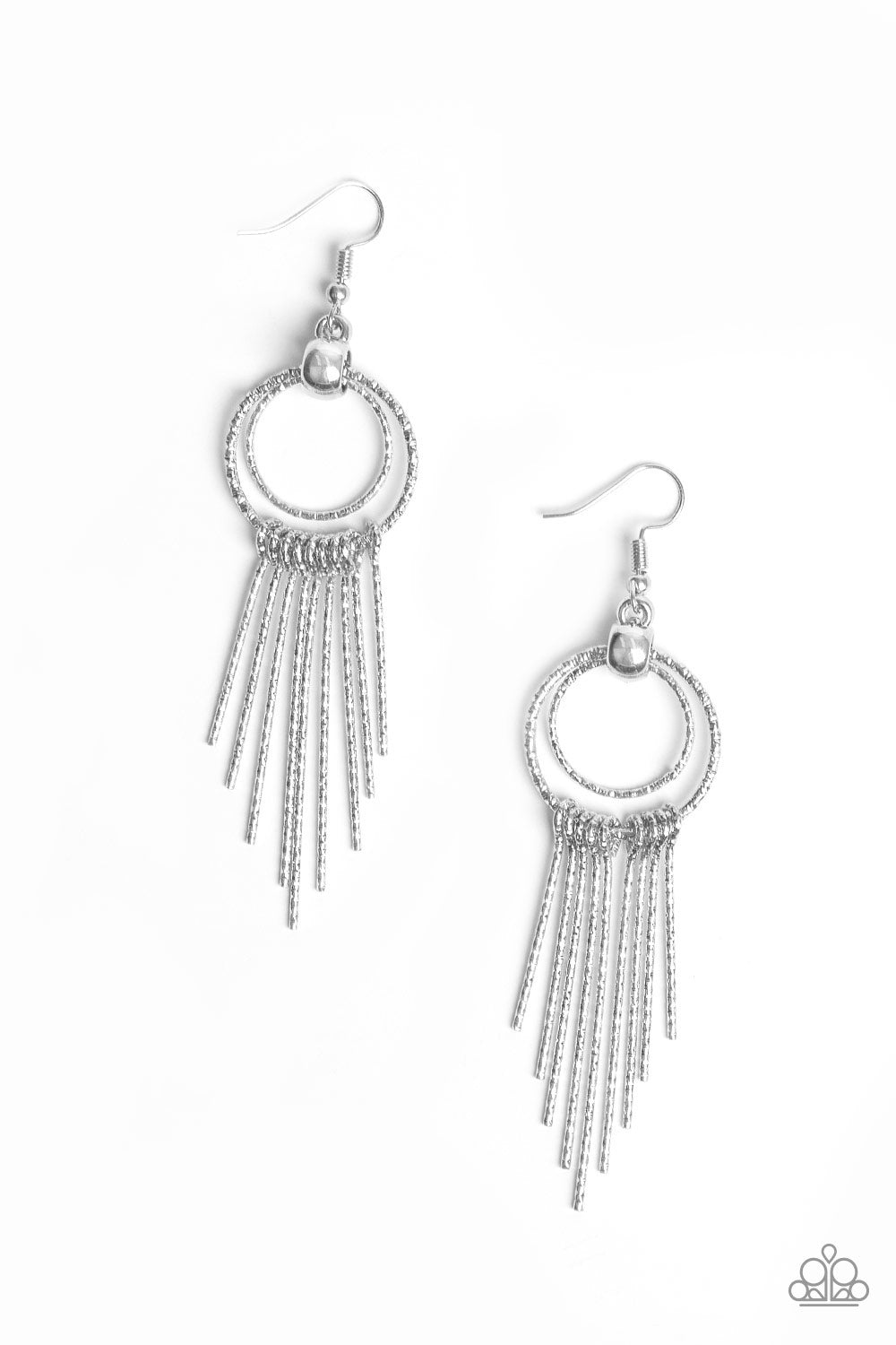 Eye-Catching Edge - Silver earrings