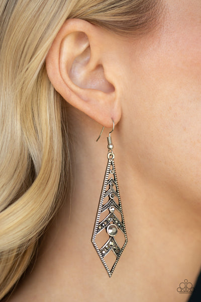 Flared Flair - Silver earrings