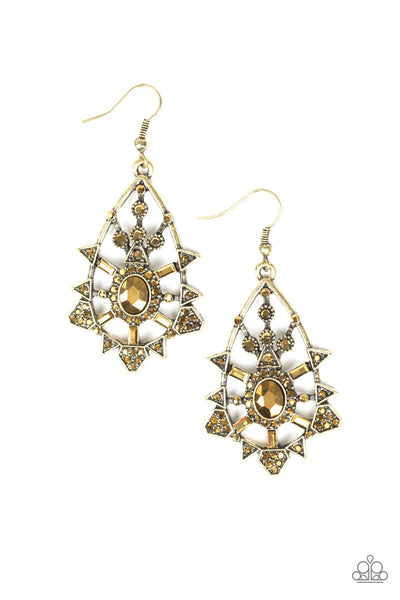 Gatsby Glimmer - Brass earrings