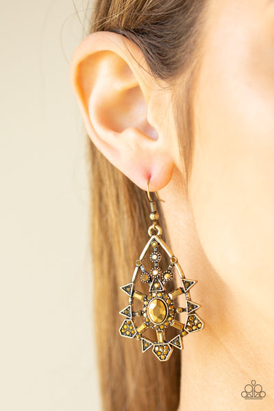 Gatsby Glimmer - Brass earrings