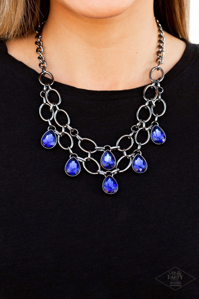 Show-Stopping Shimmer - Blue necklace