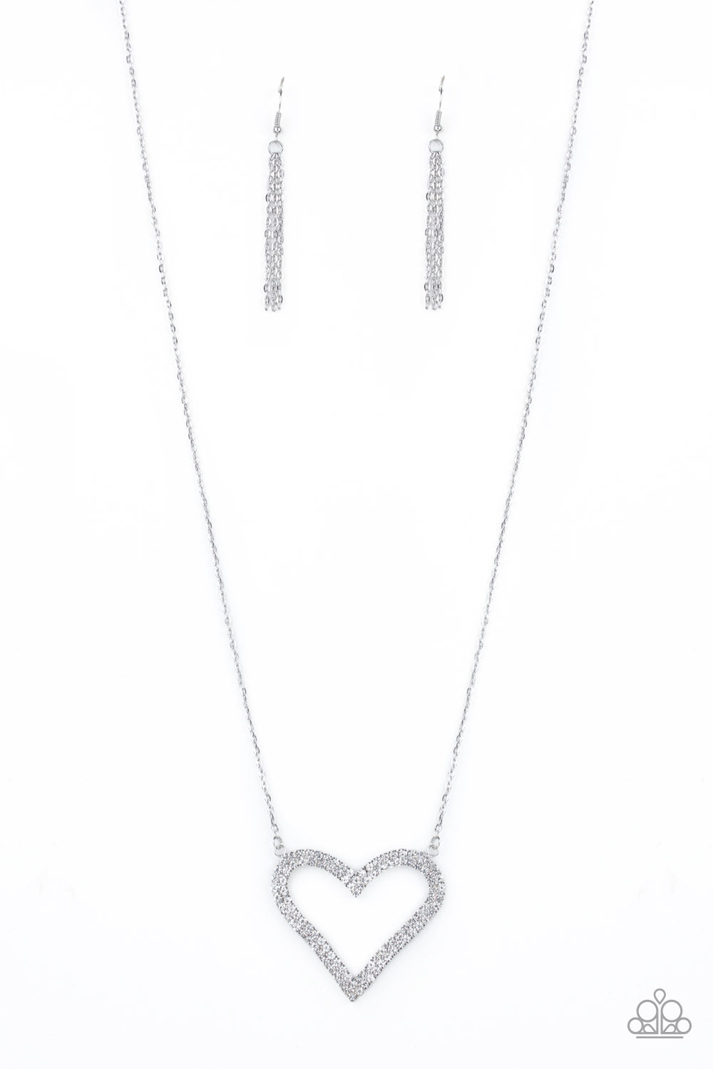 Pull Some HEART-strings - White necklace