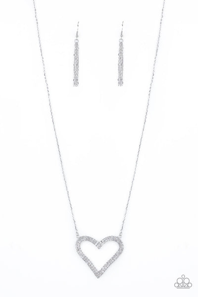 Pull Some HEART-strings - White necklace