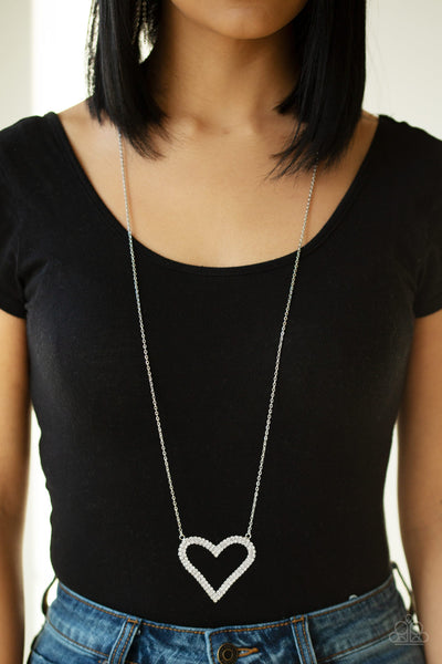 Pull Some HEART-strings - White necklace