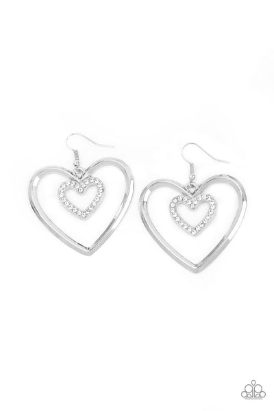 Heart Candy Couture - White earrings