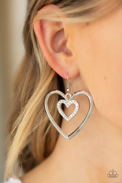 Heart Candy Couture - White earrings