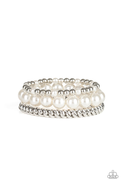 A PEARL-fect Ten - White bracelet