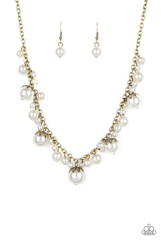 Uptown Pearls - Brass necklace