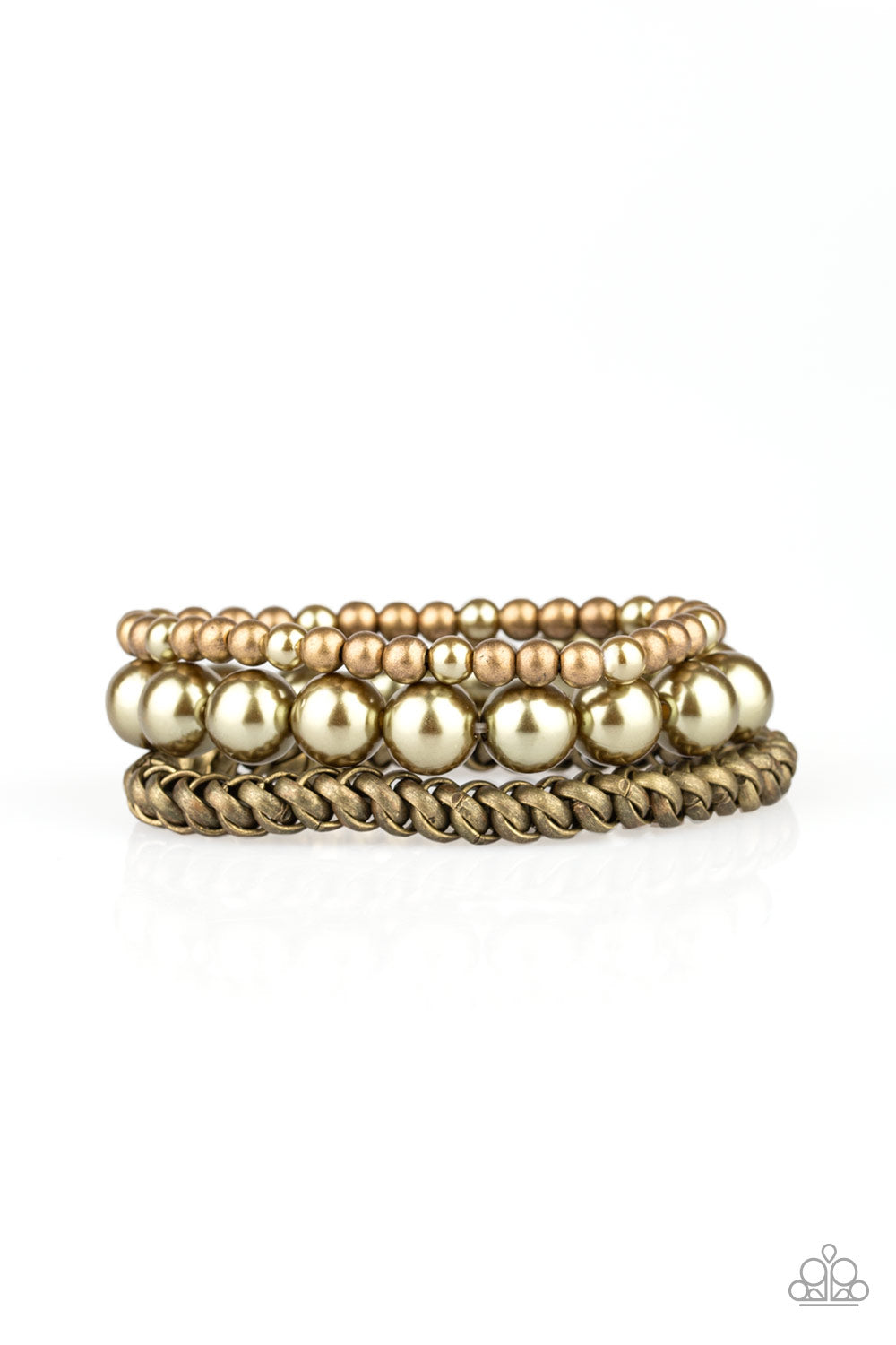 A PEARL-fect Ten - Brass bracelet