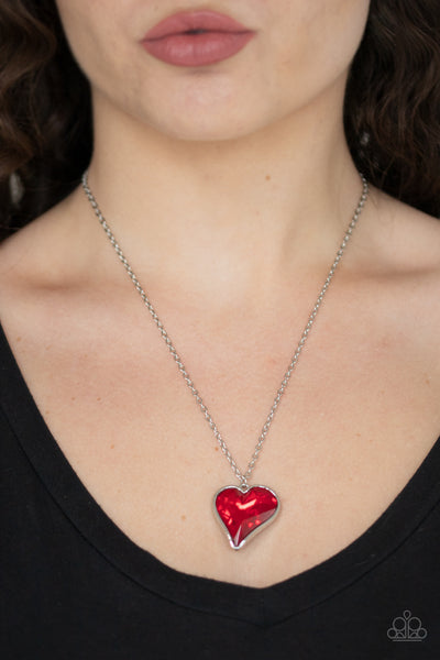 Heart Flutter - Red necklace