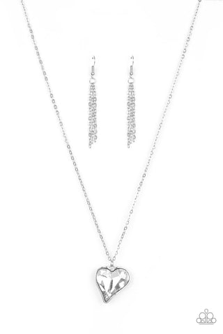 Heart Flutter - White necklace