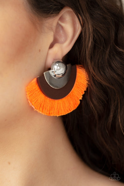 Fan The FLAMBOYANCE - Orange earrings