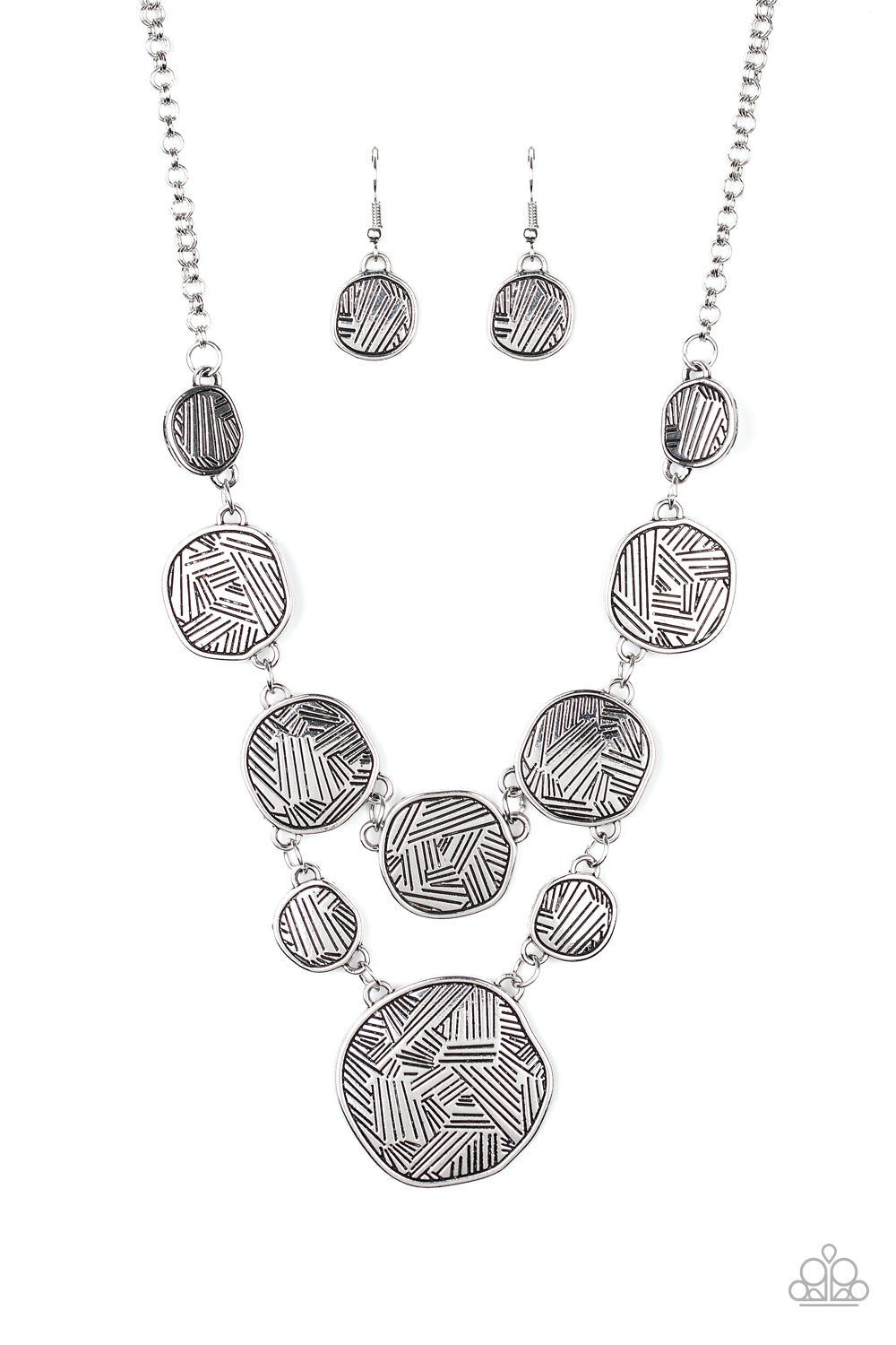 Metallic Patchwork - Silver Necklace 2020