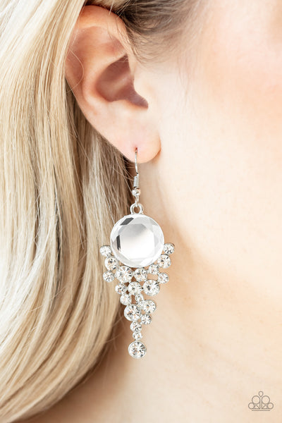 Elegantly Effervescent - White earrings