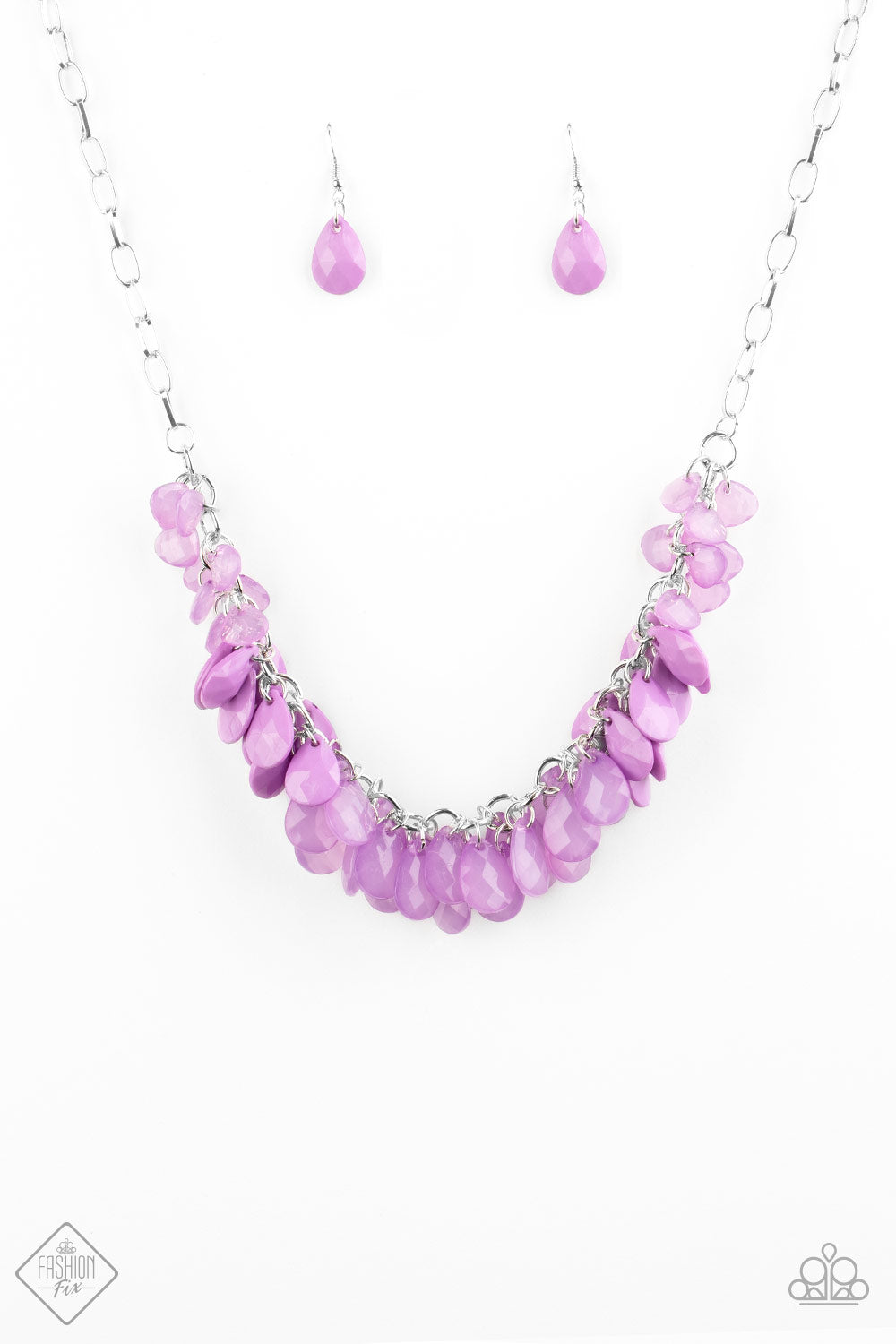 Colorfully Clustered - Purple necklace Fashion Fix July 2020