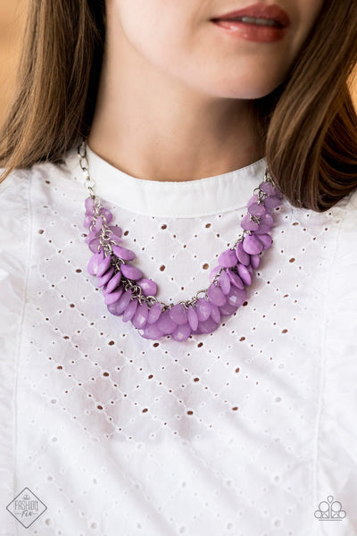 Colorfully Clustered - Purple necklace Fashion Fix July 2020