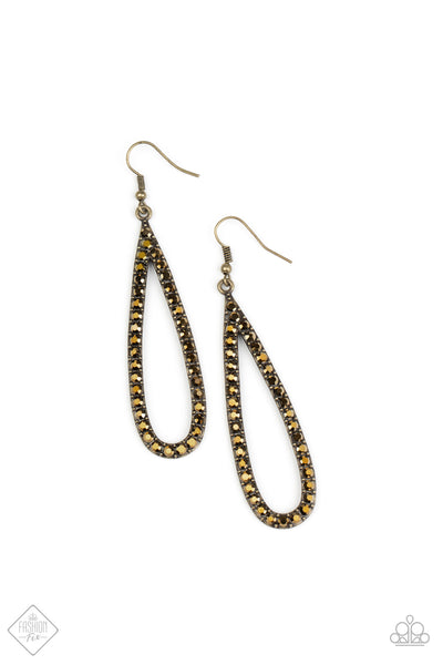 Glitzy Goals - Brass Earrings Fashion Fix August 2020