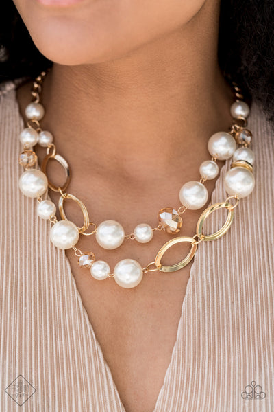 High Roller Status - Gold/ pearl necklace Fashion Fix July 2020