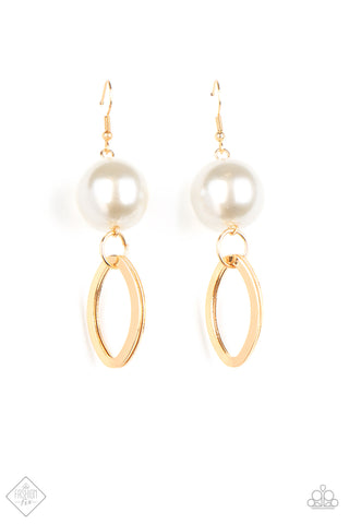 Big Spender Shimmer - Gold Earrings Fashion Fix August 2020