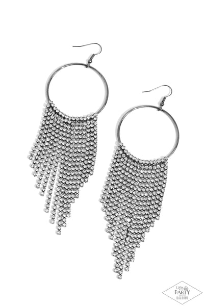 Streamlined Shimmer - Black Earrings