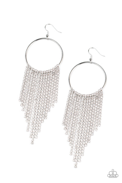 Streamlined Shimmer - White earrings