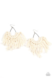 Wanna Piece Of MACRAME? - White Earrings