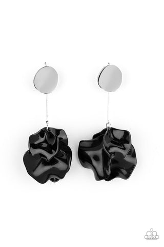 Petal Pathways - Black Earrings