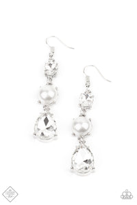 Unpredictable Shimmer - White Earring Fashion Fix Jan 2021