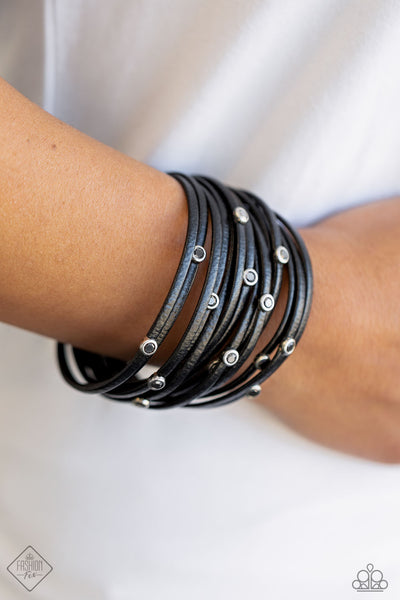 Fearlessly Layered - Black Urban Bracelet Fashion fix Dec 2020