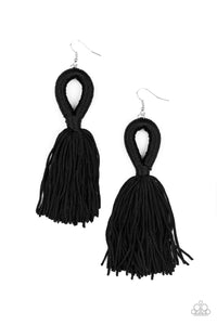 Tassels and Tiaras - Black Earring