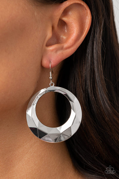 Fiercely Faceted - Silver Earrings