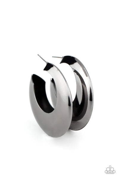 Chic CRESCENTO - Black Gunmetal Earring Hoop