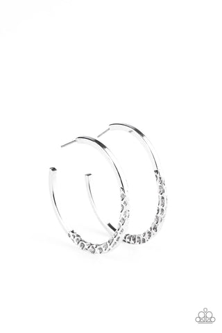 Imprinted Intensity - Silver Earring Hoop