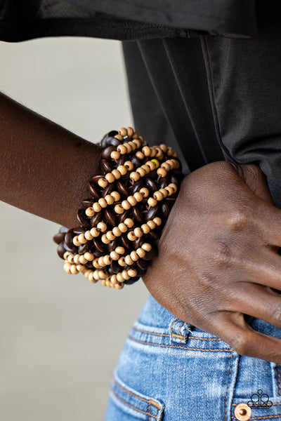 Cozy in Cozumel - Brown Wooden Bracelet