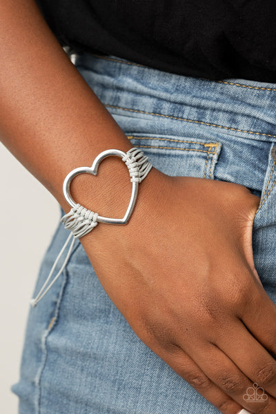 Playing With My HEARTSTRINGS - Silver Heart Bracelet