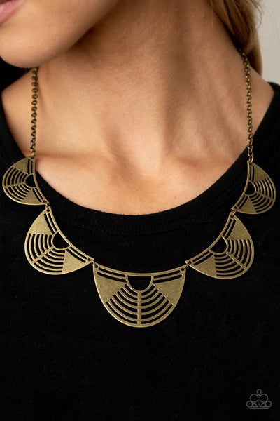 Record-Breaking Radiance - Brass Necklace