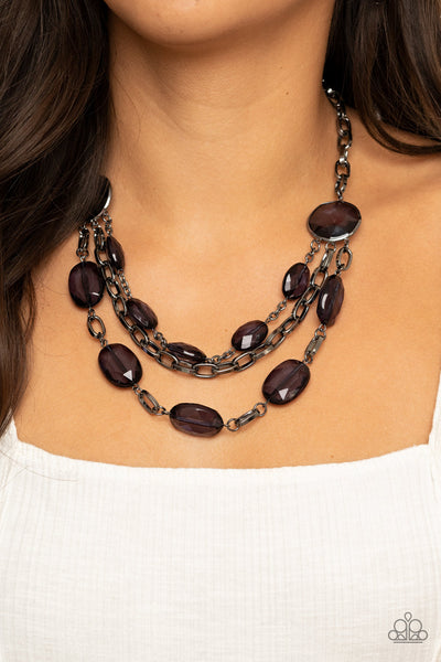 I Need a GLOW-cation - Black Necklace