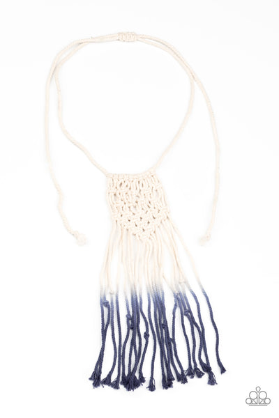 Surfin The Net - Blue Necklace Macrame