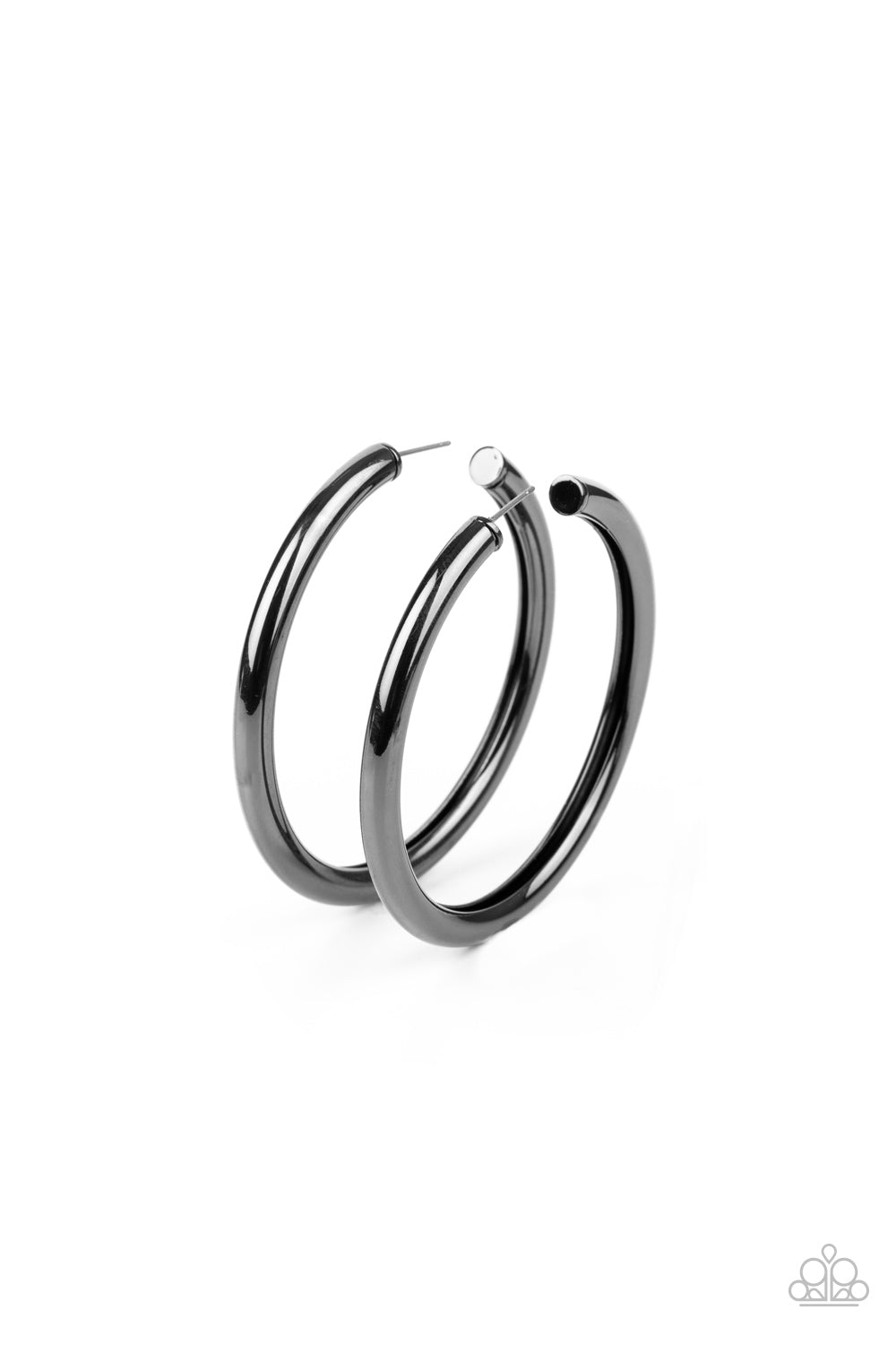 Curve Ball - Black Gunmetal Earring