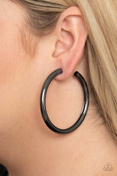 Curve Ball - Black Gunmetal Earring