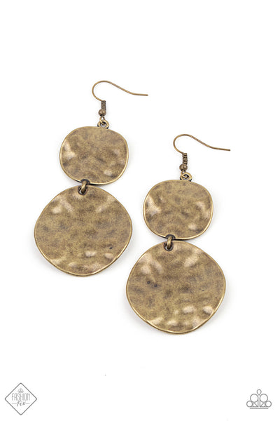 HARDWARE-Headed - Brass Earring Fashion Fix Jan 2021