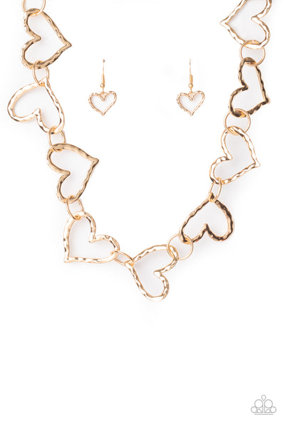 Vintagely Valentine - Gold Necklace Heart