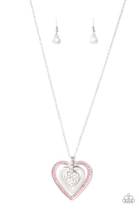 Bless Your Heart - Pink Necklace Heart