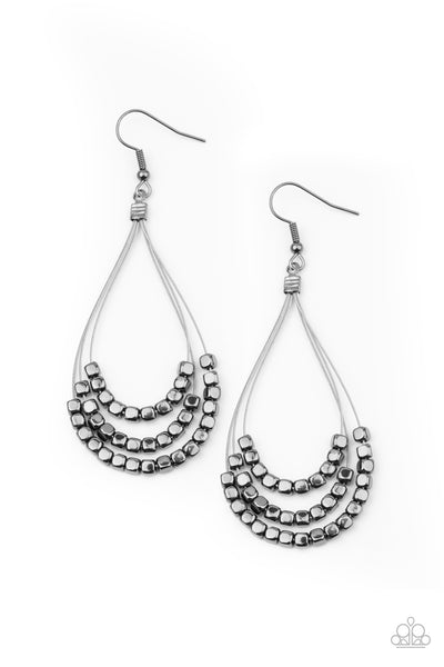 Off The Blocks Shimmer - Black Gunmetal Earring