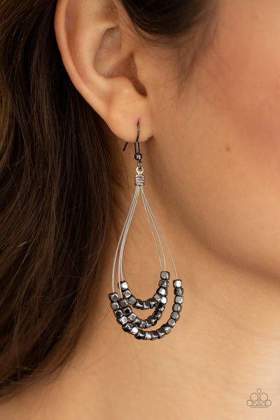 Off The Blocks Shimmer - Black Gunmetal Earring