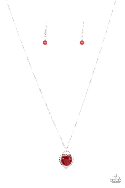 A Dream is a Wish Your Heart Makes - Red Necklace Heart