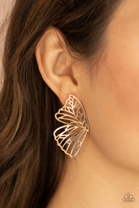 Butterfly Frills - Gold Earrings Butterfly